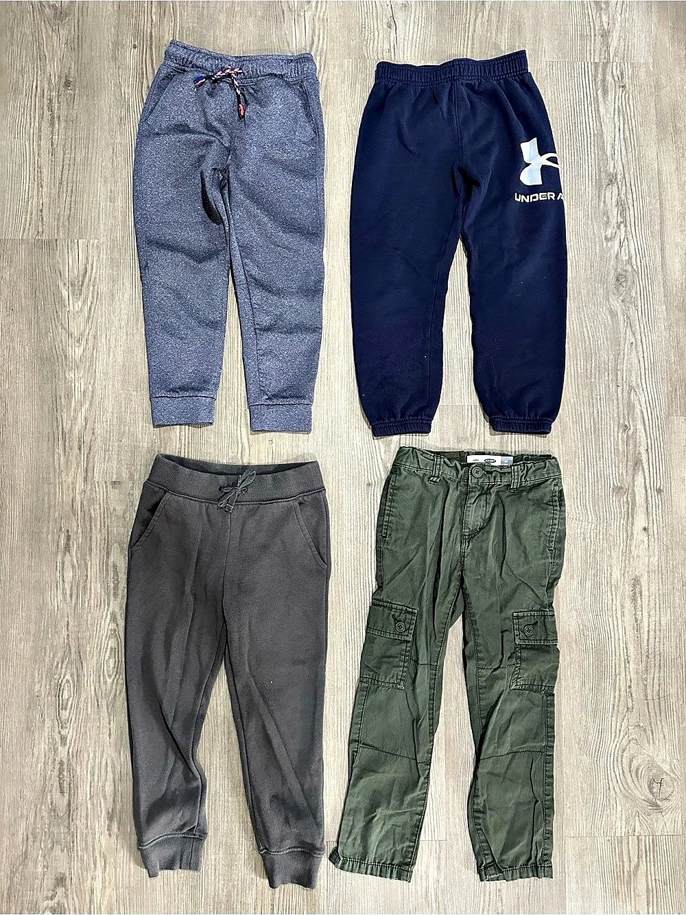 Boys Bundle Kids 4-Pair Casual Pants Set Green, Blue & Gray